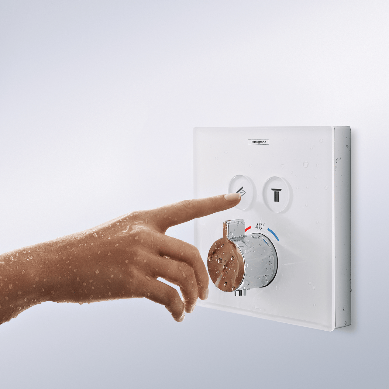 Hansgrohe ShowerSelect Glass inbouw douchekraan thermostaat wit/chroom