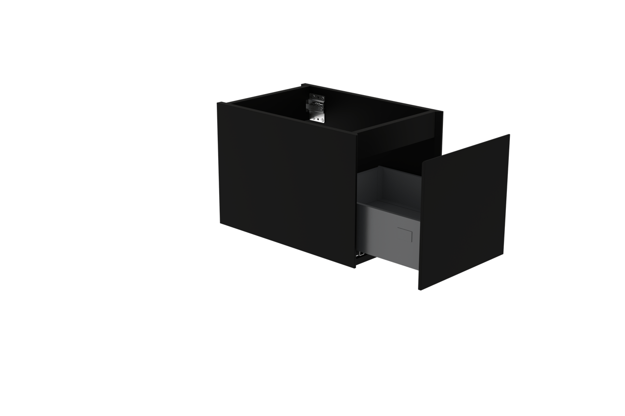 Storke Edge zwevende wastafelonderkast 35 x 52 cm mat zwart 1 lade