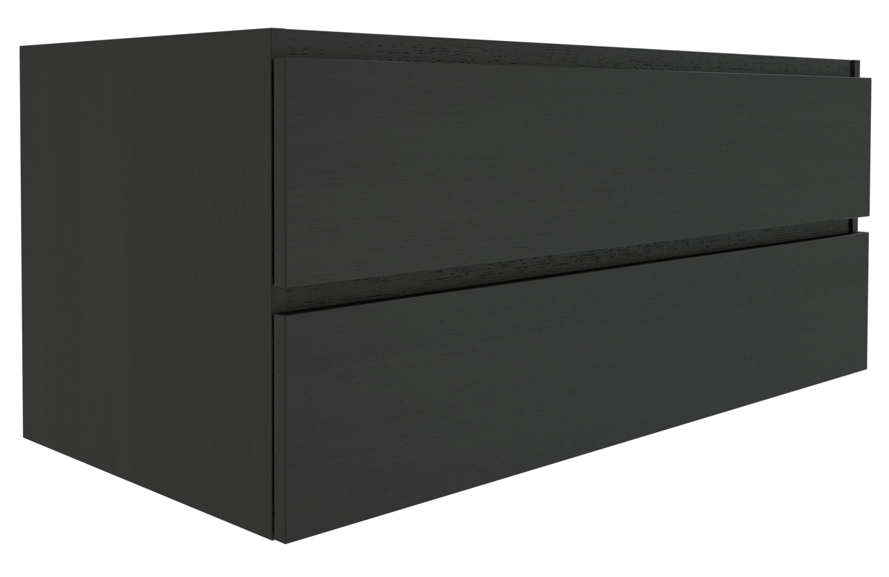 Balmani Lucida zwevende wastafelonderkast 120 x 55 cm zwarte eik 2 lades