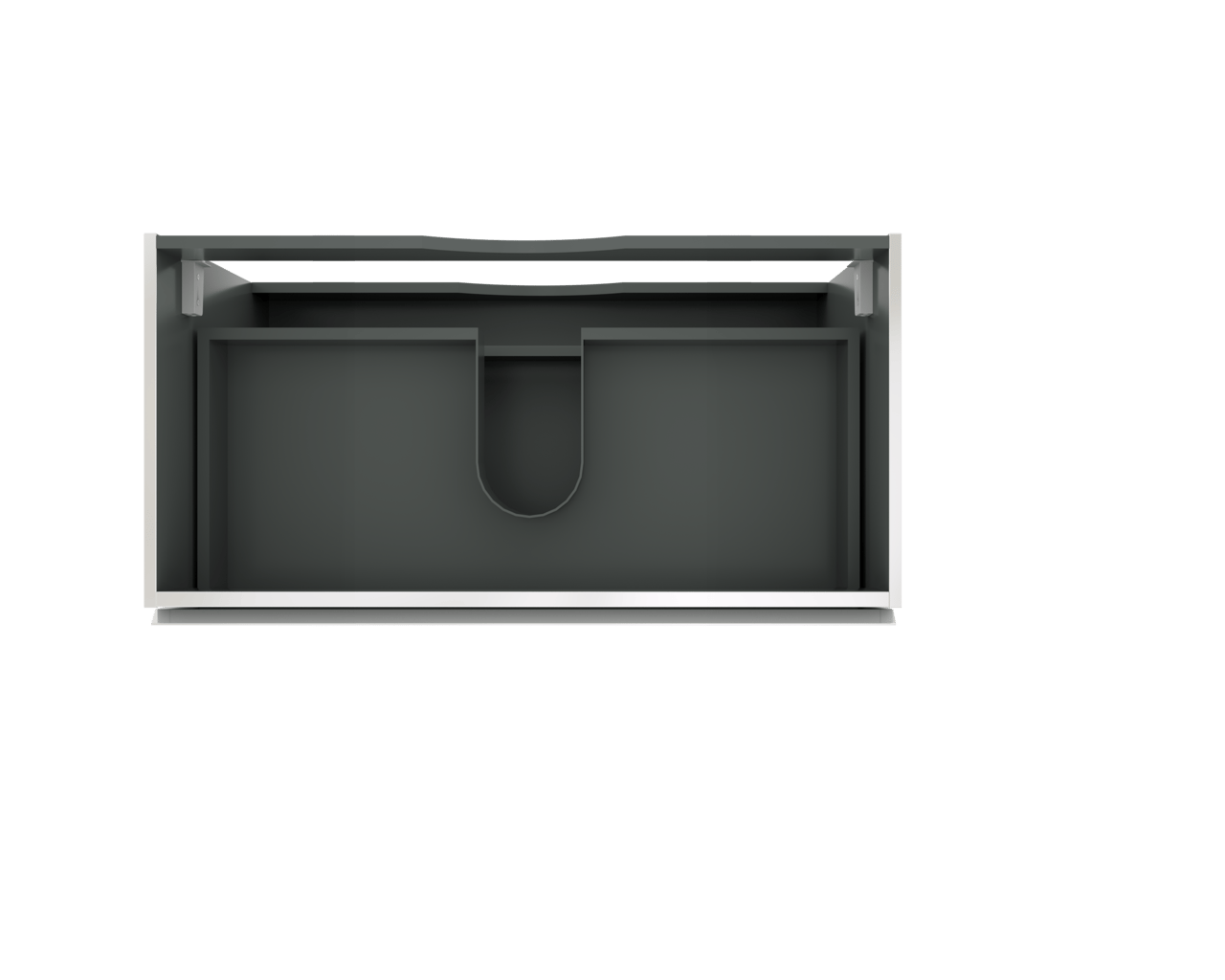 Linie Lado hängender Waschbeckenunterschrank: 90 x 46 cm, Weiß Glänzend, 2 Schubladen