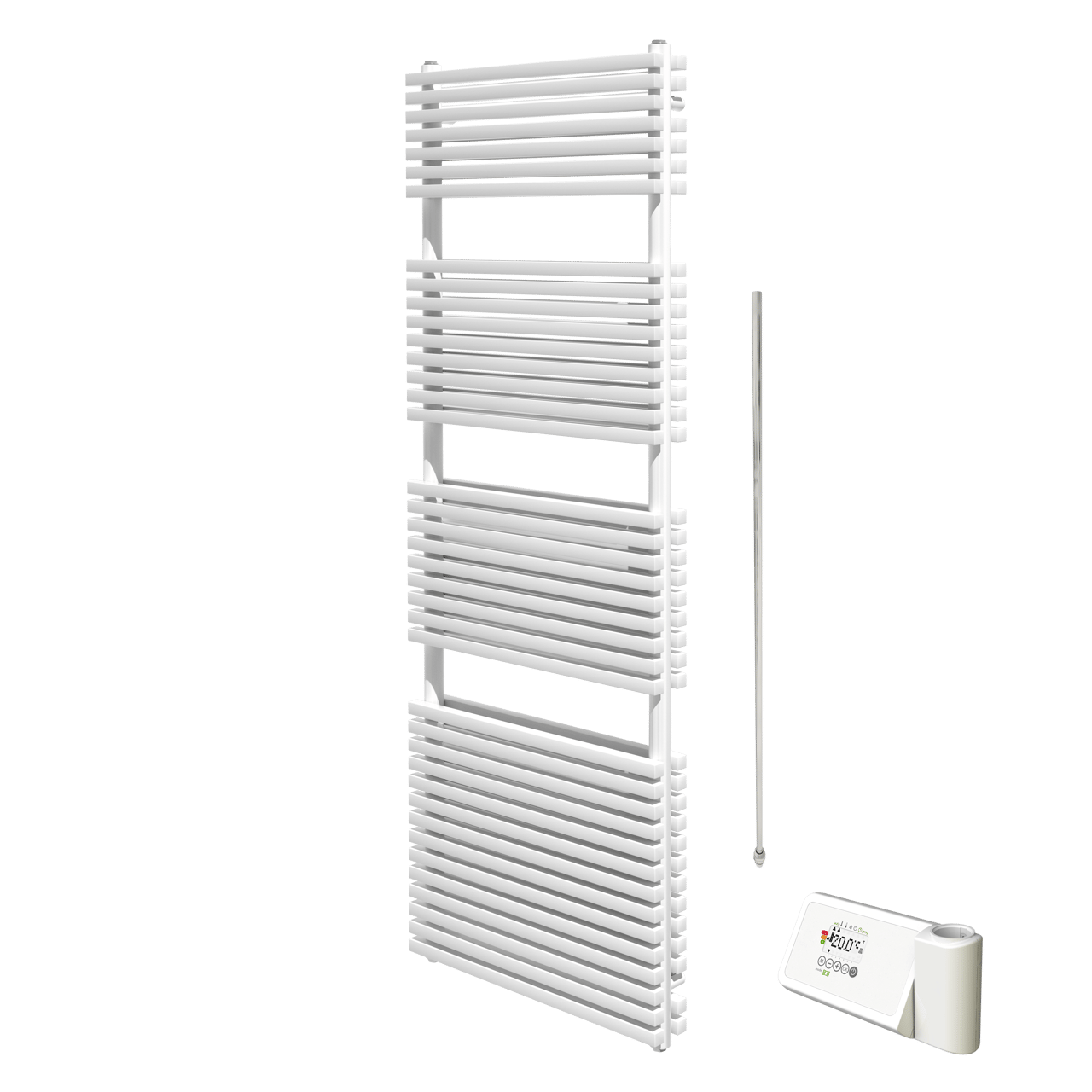 Vipera Vesuvio sèche-serviettes Doublé 60 x 180 cm chauffage électrique blanc mat raccordement latéral et central possible 1.500W, résistance incluse