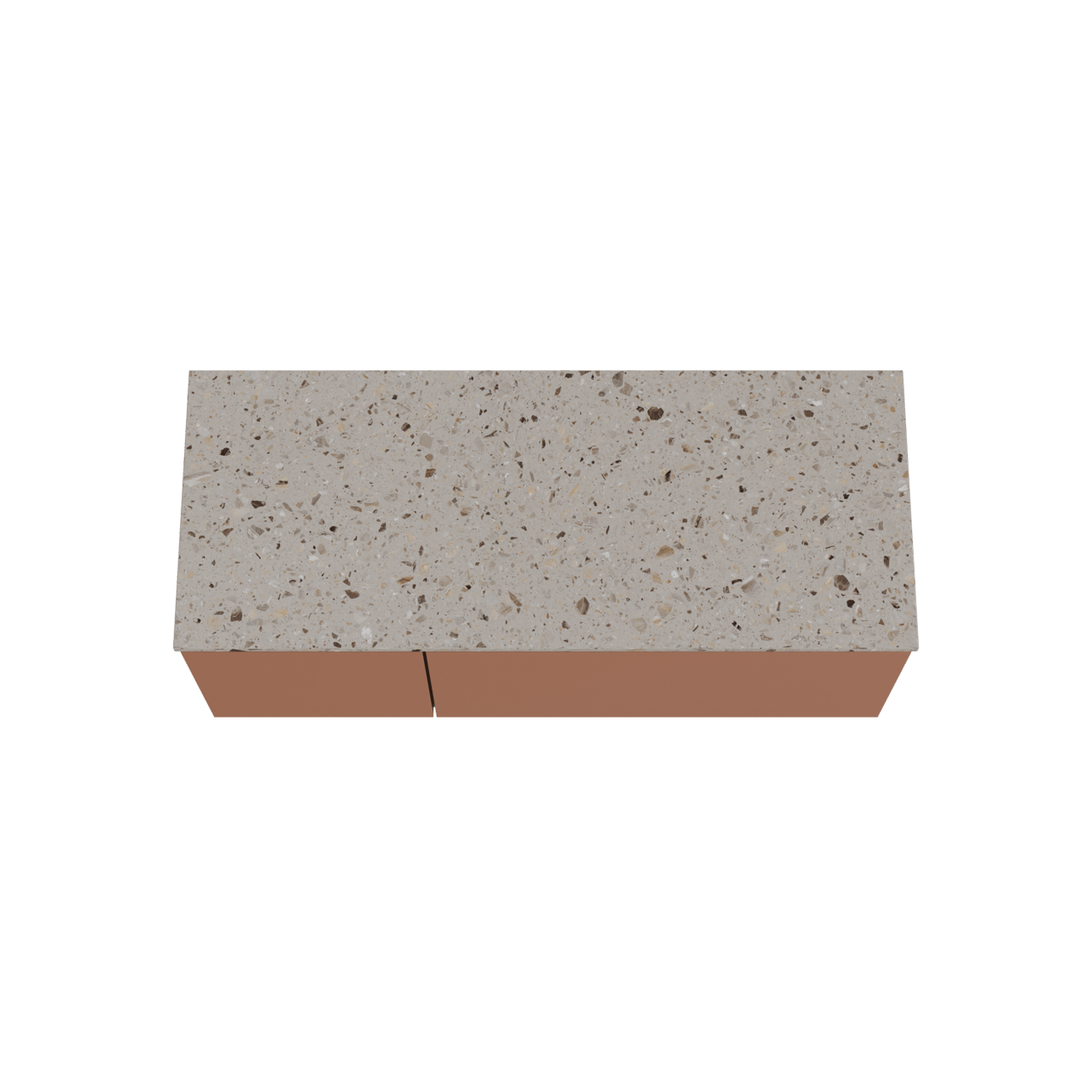 Balmani Sfera by Lucida zwevend badmeubel 135 x 55 cm cotto met Stretto enkel of dubbel wastafelblad in terrazzo greige terrazzo