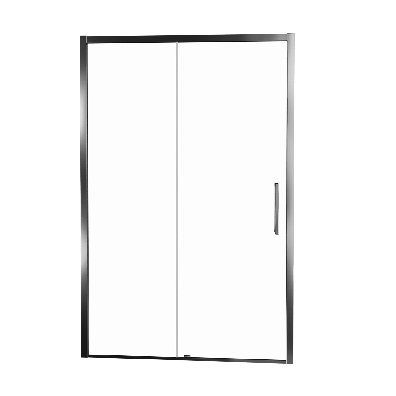 Balmani Senses Design Dusche Schiebetür, umkehrbar, 120 cm x 210 cm, Klarglas, Profil Chrom, inklusive Coating