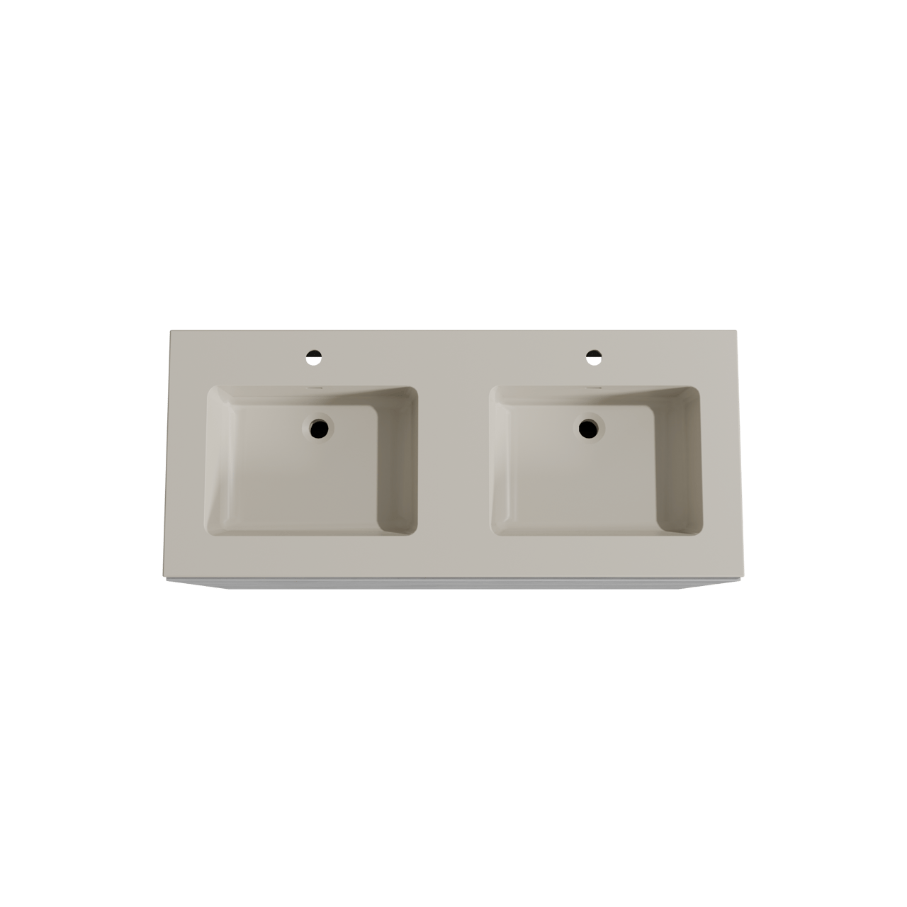 Storke Edge freistehendes Möbelstück Set: 120 x 52 cm, Beton dunkelgrau, mit Diva Doppelwaschtisch, Top Solid Seidengrau