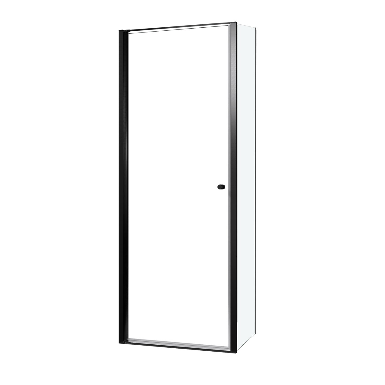 Luca Varess Kuresa douchehoek met draaideur met vaste zijwand 80 x 80 x 200 cm helder glas en mat zwarte profielen