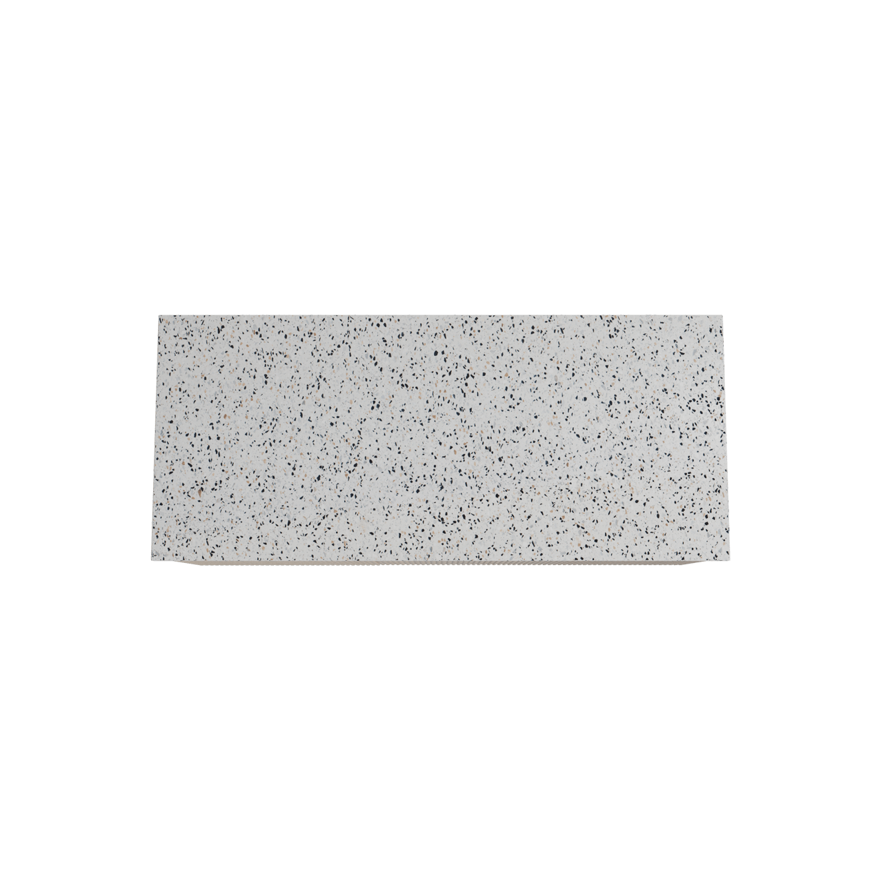 Storke Ribs meuble salle de bains suspendu 120 x 52 cm chêne brut avec Tavola tablette simple ou double en blanc/noir mat terrazzo, Nervure droite symétrique verticale