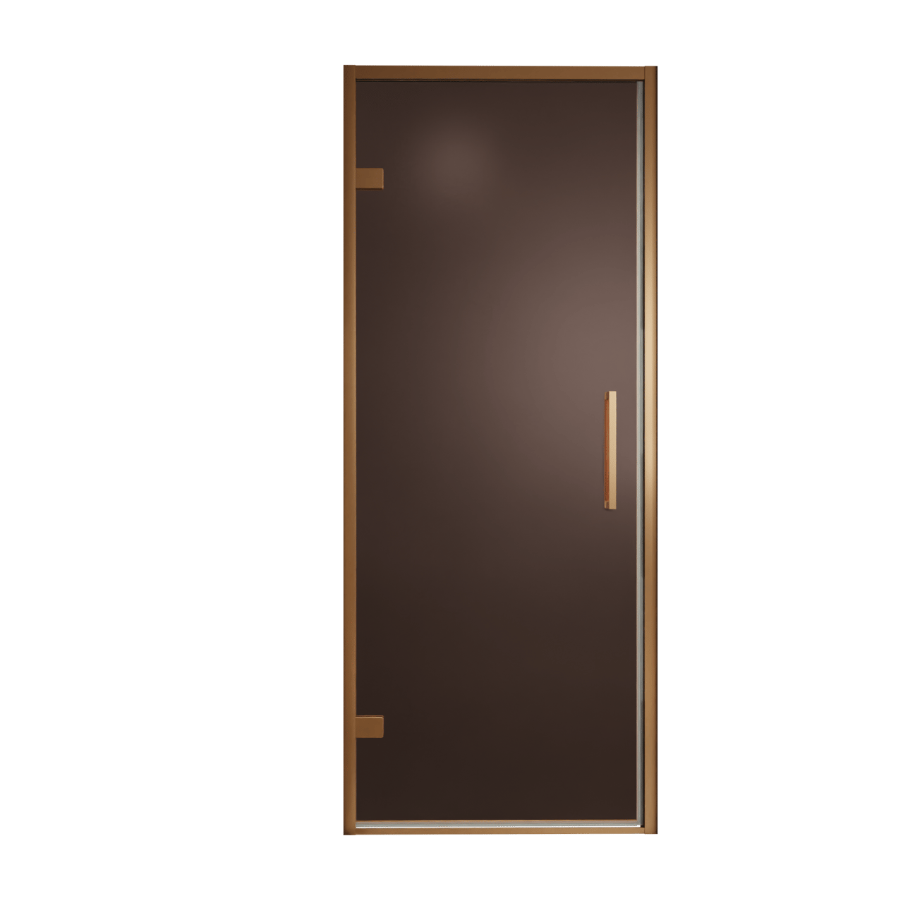 Balmani Senses Design douche draaideur links 90 cm x 210 cm Brons glas, Brushed Rosegold profielen