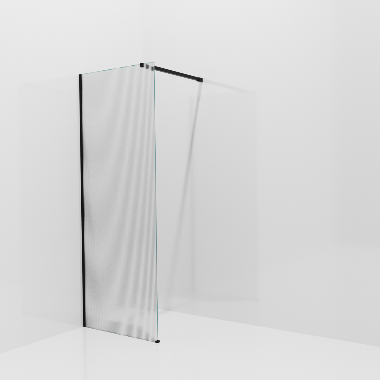 Balmani Modular inloopdouche: 80 x 200 cm, Ribs met coating, Mat zwarte profielen