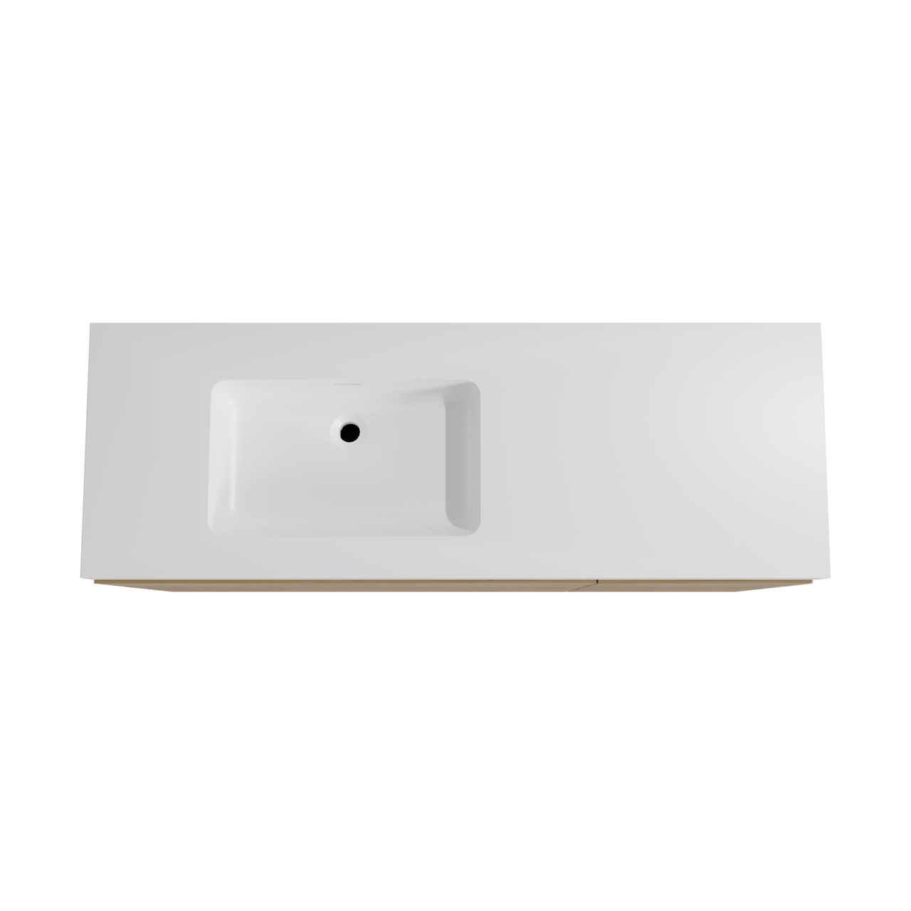 Storke Edge staand badmeubel 150 x 52 cm ruw eiken met Mata High asymmetrisch linkse wastafel in solid surface mat wit