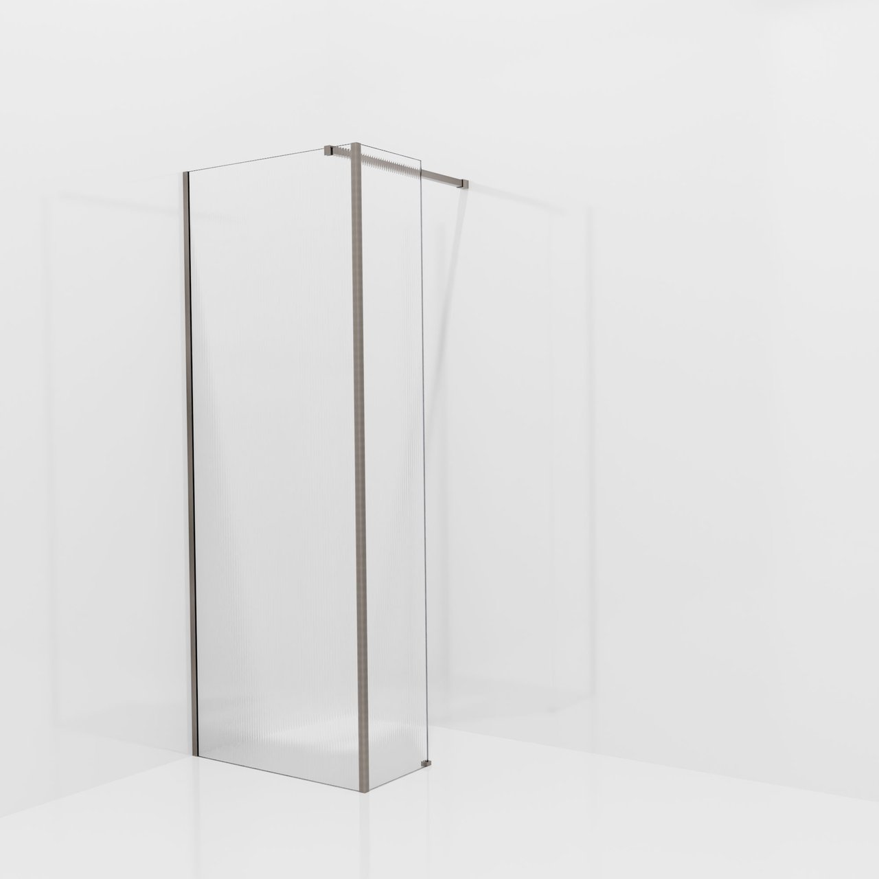 Balmani Modular Walk-In Dusche mit fester Seitenwand: 80 x 200 cm, Ribs, inklusive Coating, Profil Brushed GunMetal