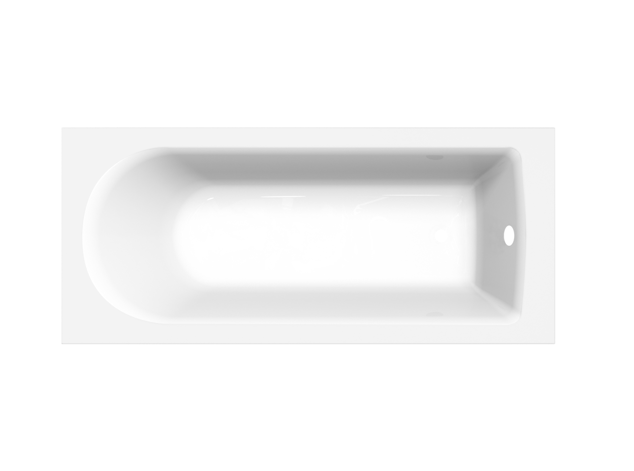 Luca Varess Rosala 1-Personen-Einbaubadewanne: 170 x 75 cm, Acryl, Weiß Glänzend