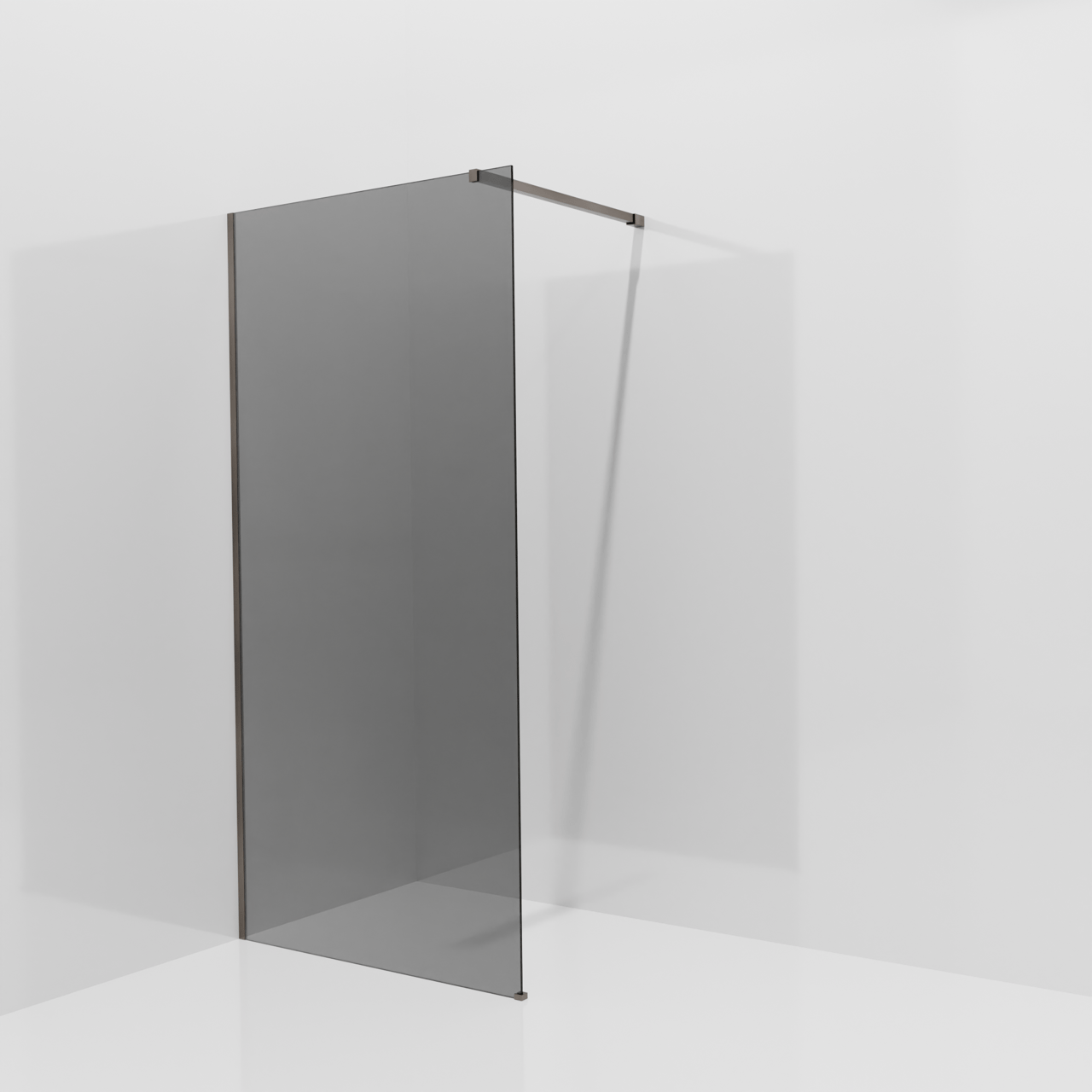 Balmani Modular inloopdouche: 100 x 200 cm, Rookglas met coating, Brushed GunMetal profielen