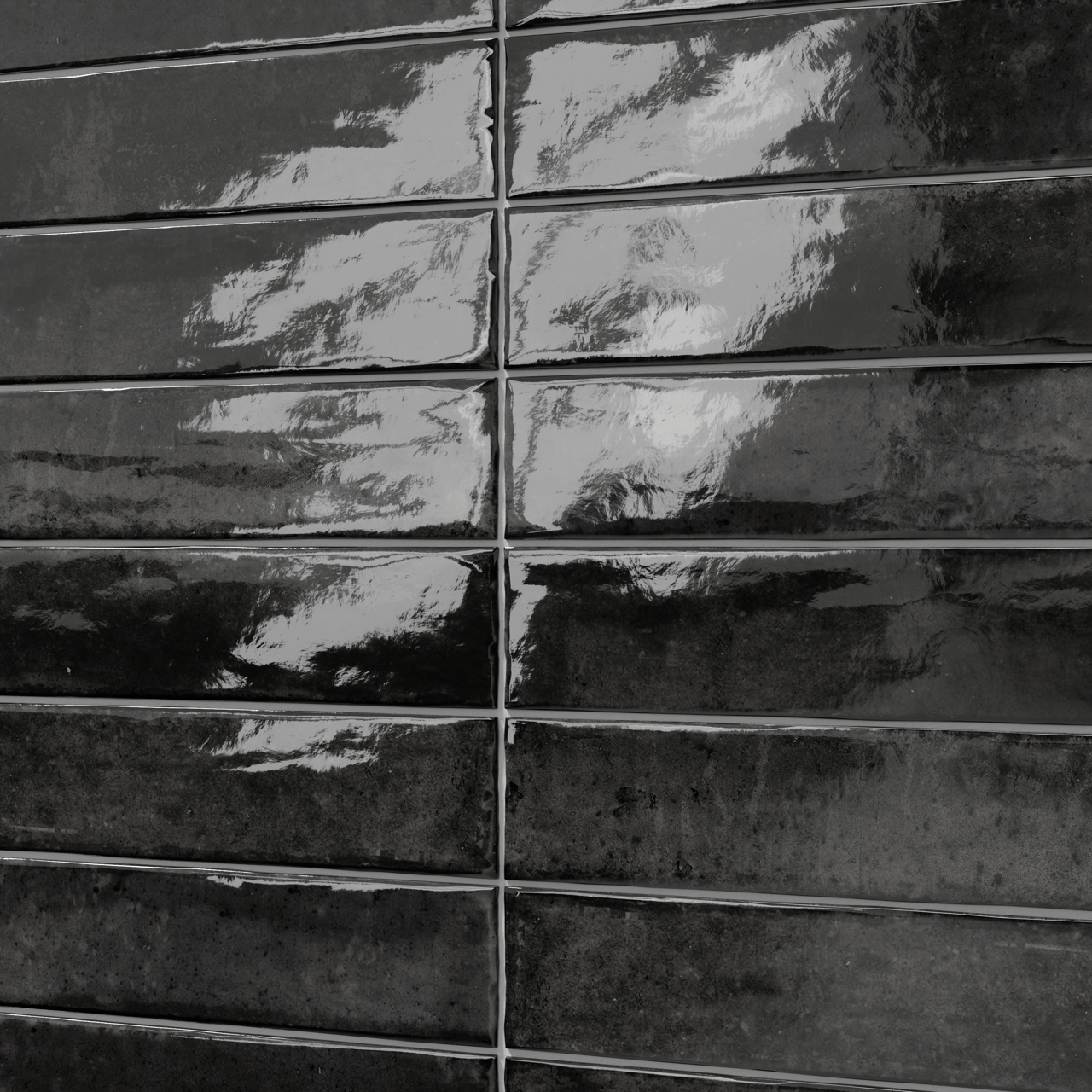 Carruzo Volcan carrelage mural en céramique 32 carreaux 6x25cm Grafito