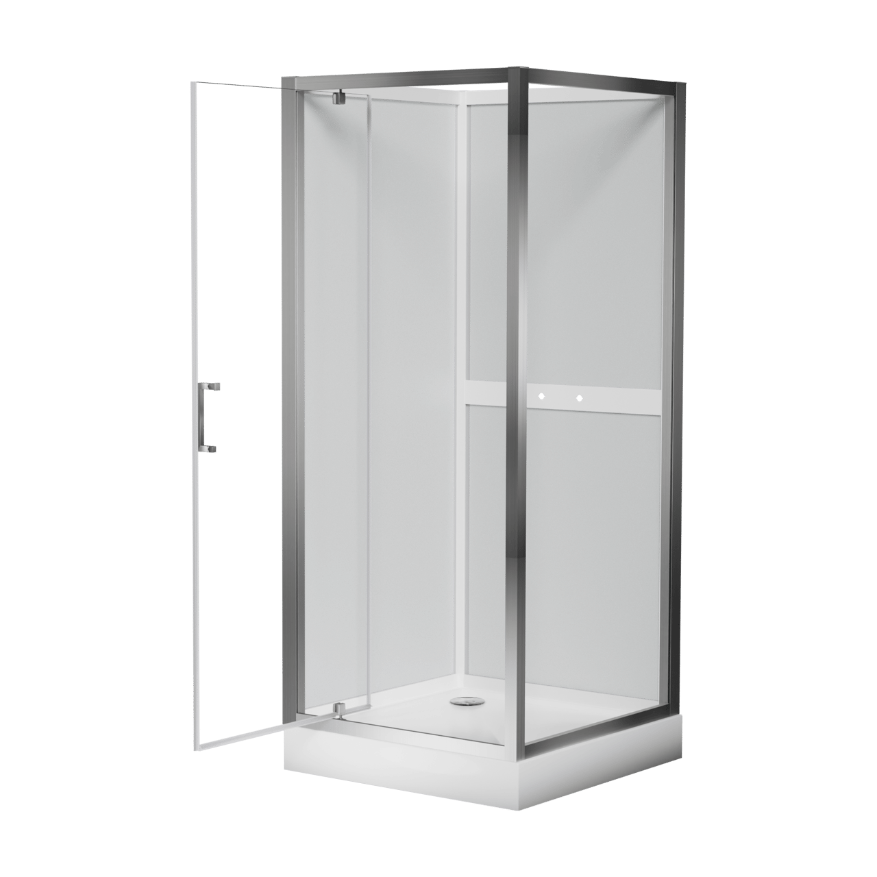 Luca Varess Talan complete douchecabine met draaideuren 90 x 90 cm helder glas mat chroom profiel