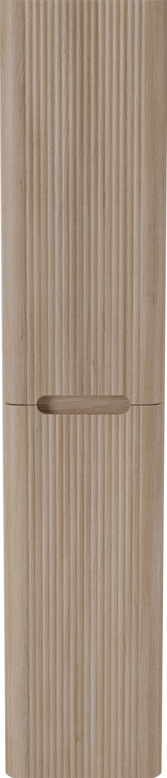 Linie Curvo hängender Hochschrank Eiche Hell 35 x 30 x 170 cm, Vert. Sym. Rippe