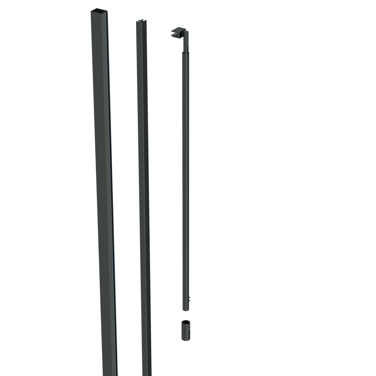 Linie Walk-in II set profielen hoek 8mm glas mat zwart