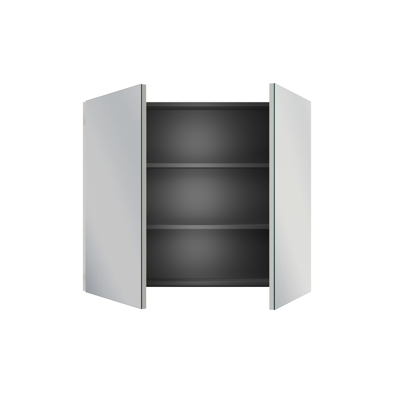 Linie Montro Spiegelschrank Bad: 90 x 75 cm, Weiß Glänzend