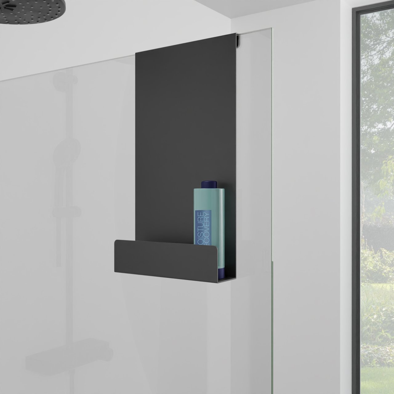 Blaufoss shampoohouder voor douchewand mat zwart