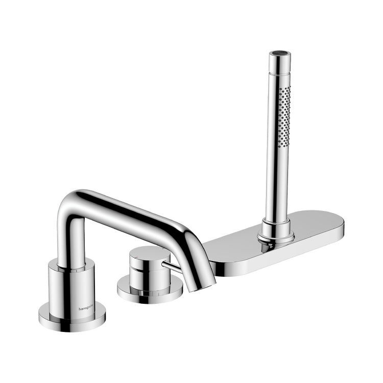 Hansgrohe Tecturis S robinet de bain sur gorge 3 trous avec douchette chrome brillant