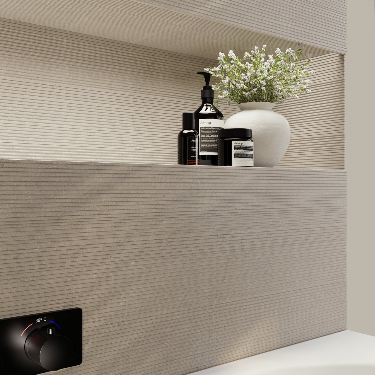 Carruzo Sierra carrelage mural en céramique 2 carreaux 60x120cm Crema Deco