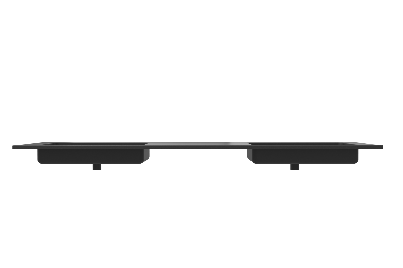 Storke Scuro Doppelwaschtisch, Quarz matt, 165 x 52 cm