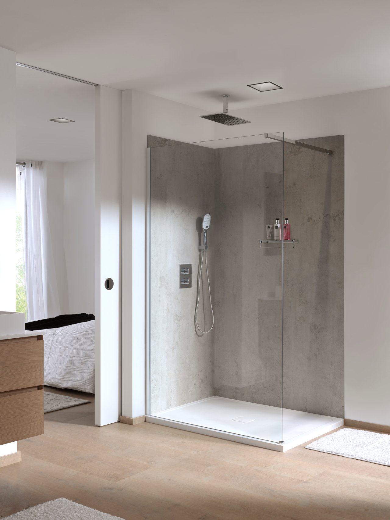 Balmani Studio panneau mural de douche 120 x 220 cm céramique Fusion Beton 