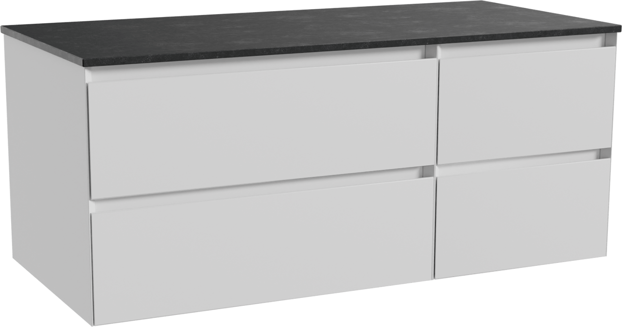 Balmani Mitra meuble salle de bains suspendu 120 x 55 cm blanc mat avec Stretto tablette simple en granit noir