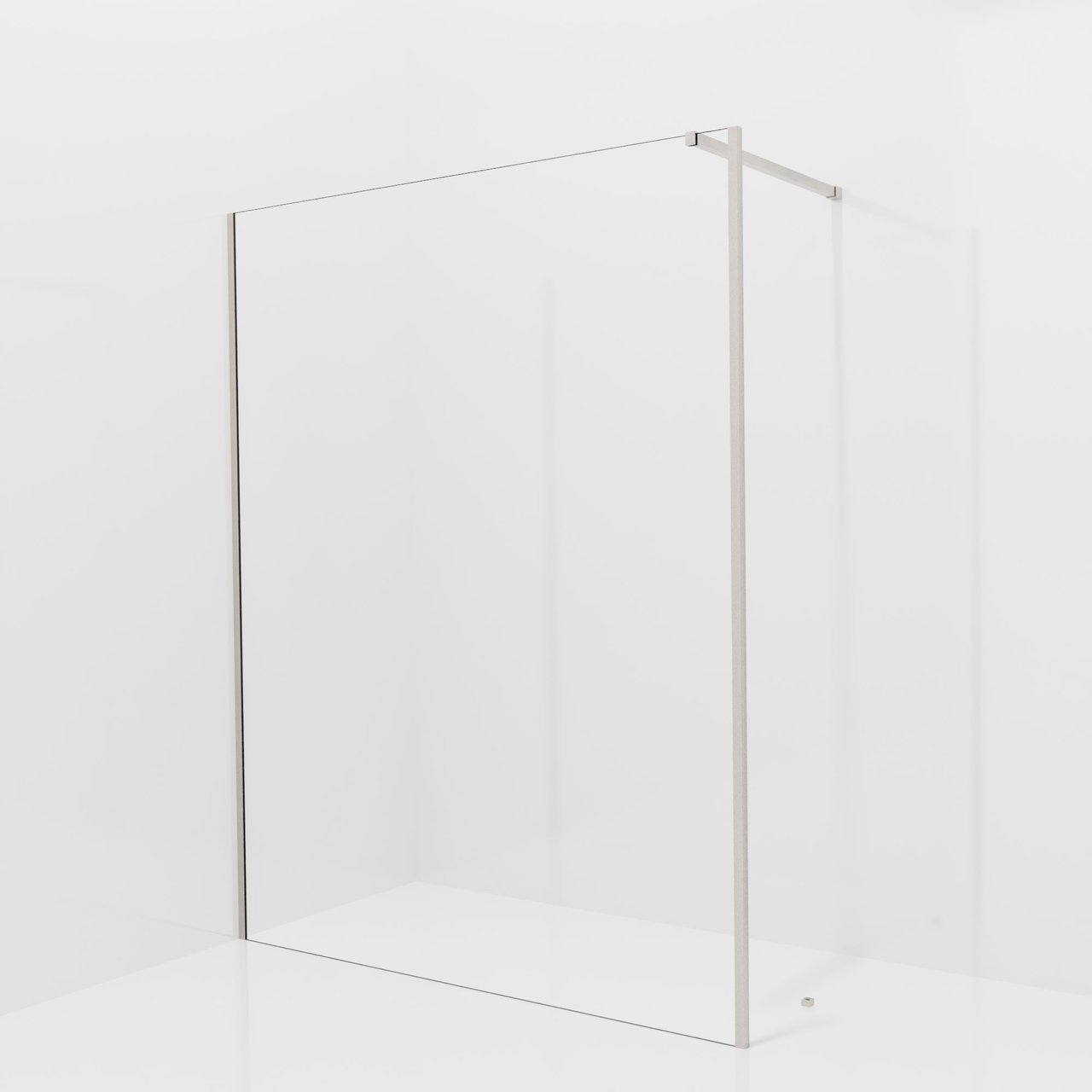 Balmani Modular douche à l'italienne avec paroi latérale fixe: 160 x 200 cm, Verre transparent, avec coating, Profil Brushed CoolMetal