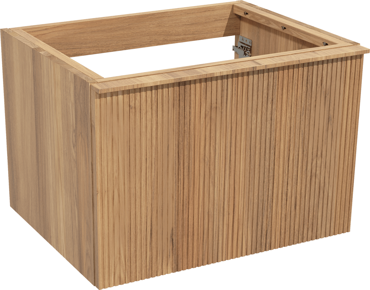 Balmani Forma zwevende wastafelonderkast 67,5 x 55 cm teak 2 lades vert. sym. groef