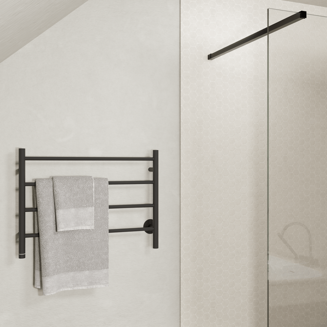 Blaufoss Odda Basso Handtuchwärmer 55 x 75 cm Schwarz matt 50W