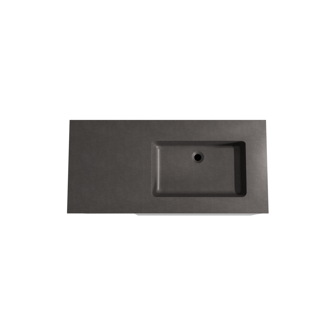 Storke Edge zwevend badmeubel 110 x 52 cm hoogglans wit met Scuro asymmetrisch rechtse wastafel in kwarts mat zwart