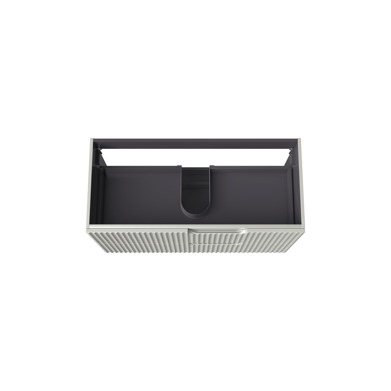 Linie Ribbo hängender Waschbeckenunterschrank: 100 x 46 cm, Greige, 2 Schubladen