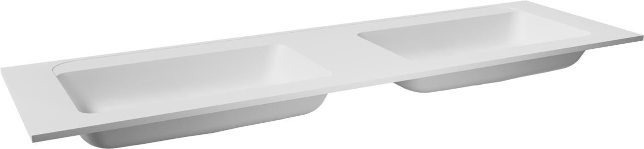 Balmani Tablo Strada dubbele wastafel matte composietmarmer (wit) 180 x 55 cm