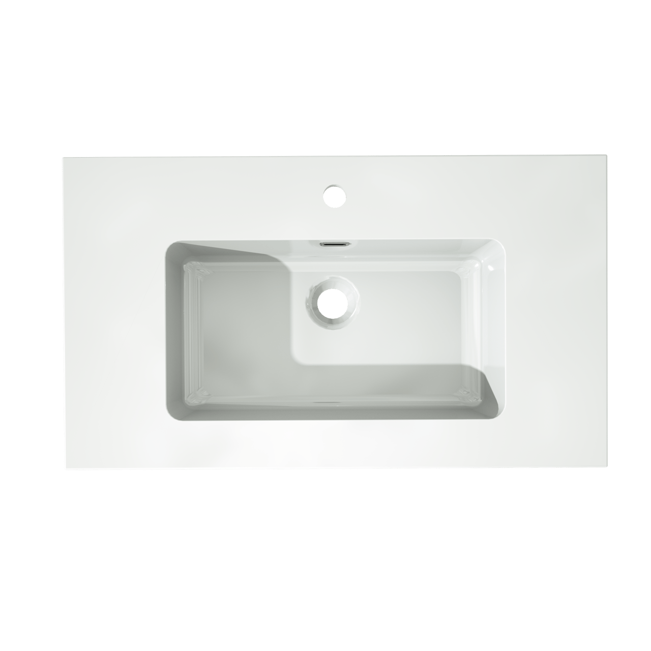 Storke Diva enkele wastafel glanzend composiet marmer 80 x 46 cm