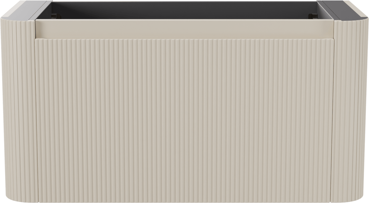 Storke Soft zwevende wastafelonderkast 100 x 46 cm Sand mat 2 lades vert. sym. Groef
