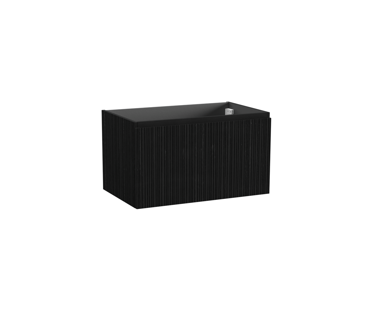 Storke Ribs meuble sous-vasque suspendu 85 x 52 cm chêne noir 2 tiroirs