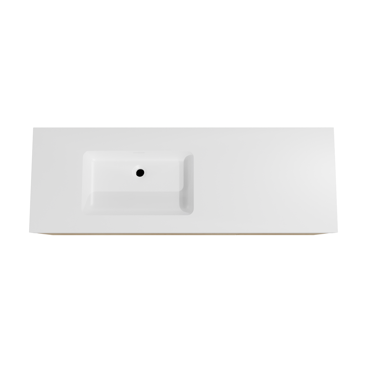 Storke Edge zwevend badmeubel 150 x 52 cm ruw eiken met Mata High asymmetrisch linkse wastafel in solid surface mat wit