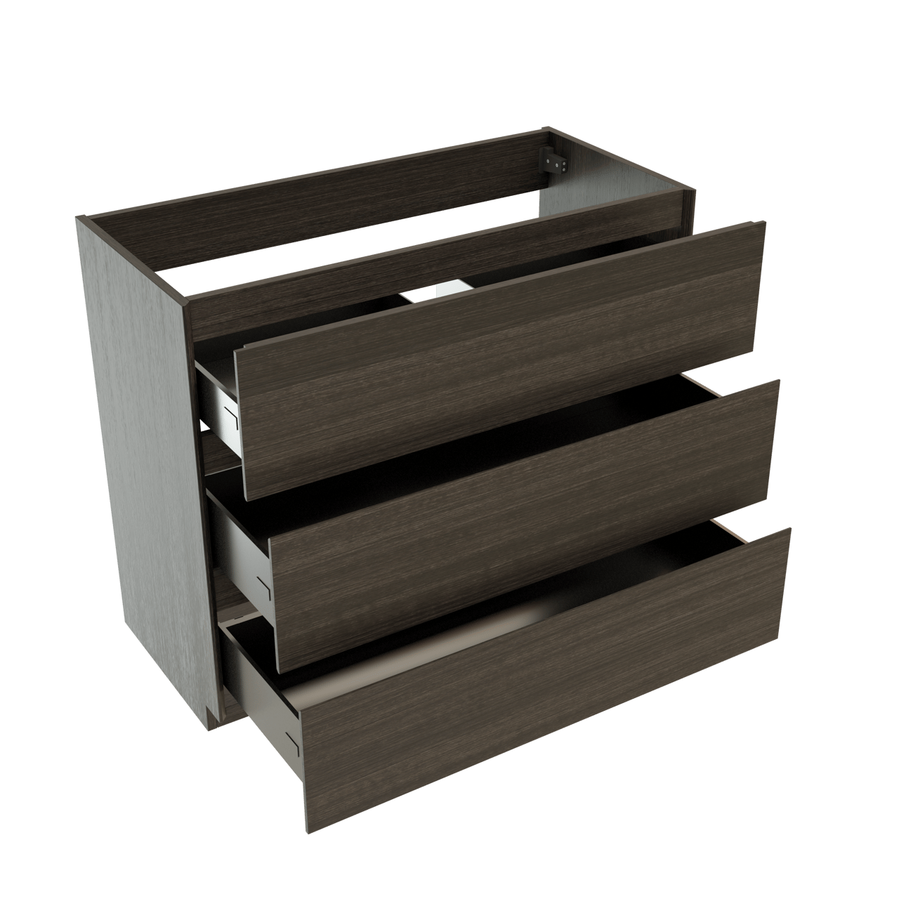Storke Edge staande wastafelonderkast 100 x 46 cm donkere eiken 3 lades