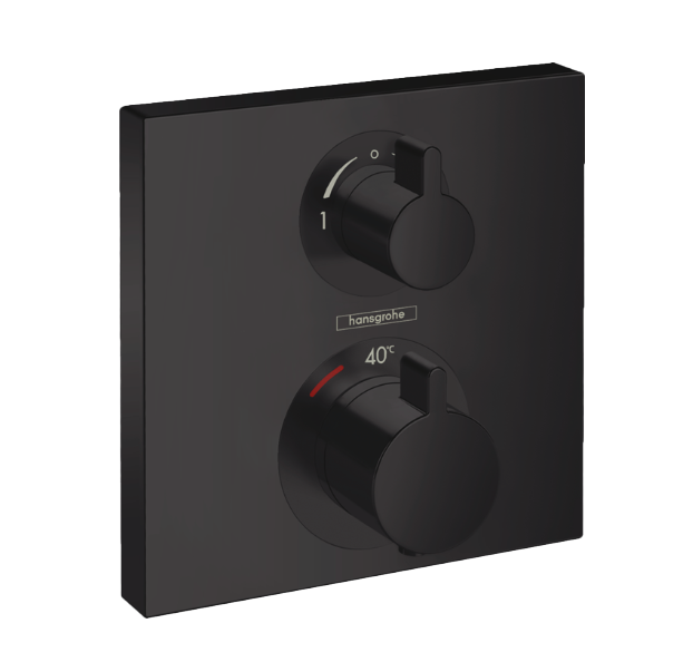Hansgrohe Ecostat Square Thermostat-Duscharmatur: Unterputz, Schwarz matt