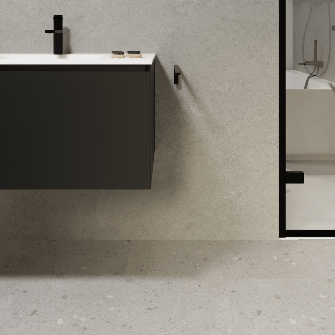 Florris Stockholm SPC-Klickvinylböden, 6 Stück, 40x80cm, Lunar Grey