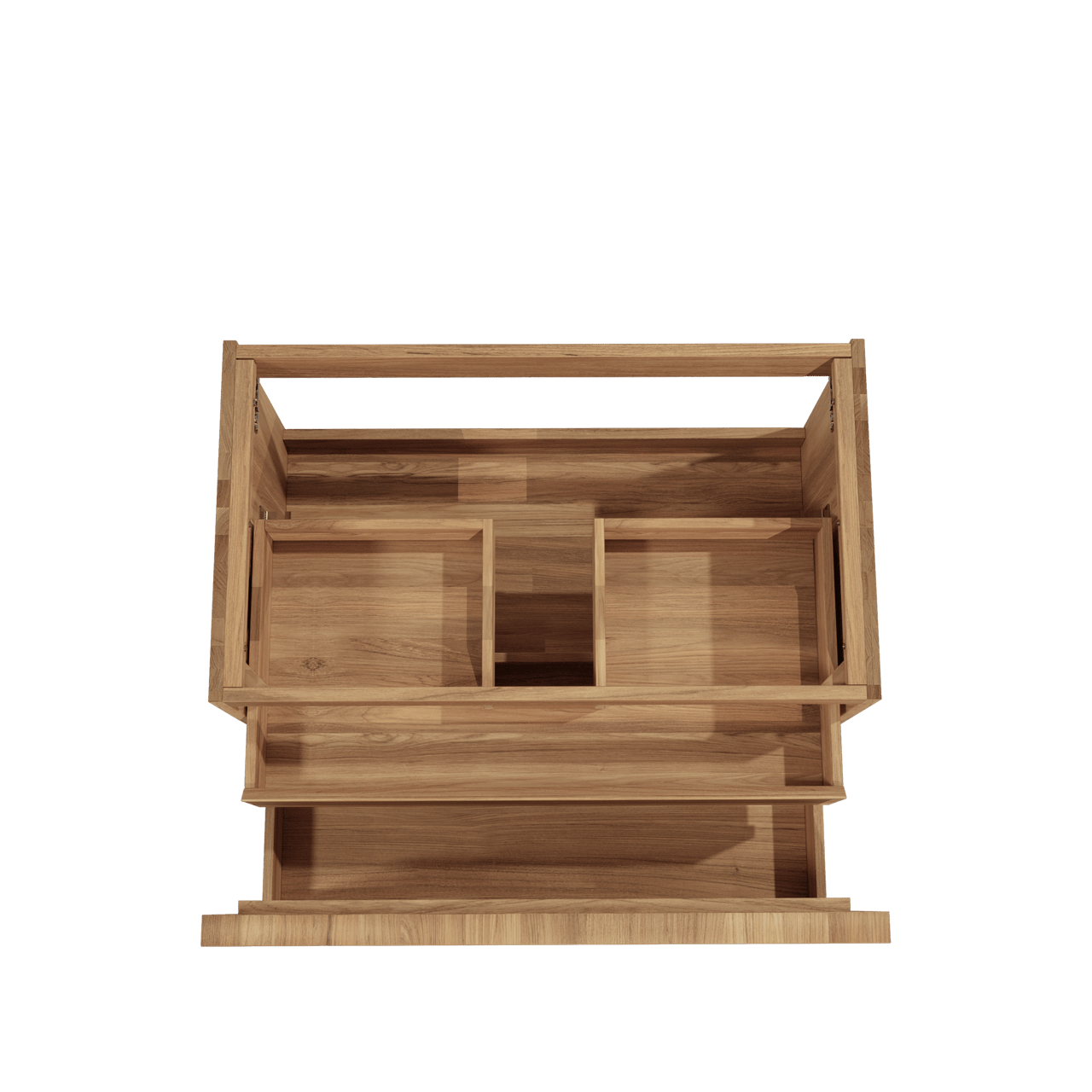 Balmani Forma zwevende wastafelonderkast 90 x 55 cm teakhout 2 lades vert. sym. groef