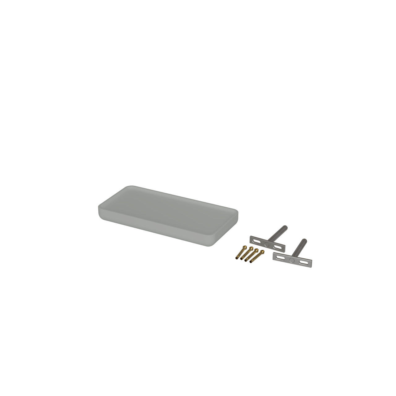 Balmani Tray étagère murale Solid Surface gris pierre mat 25 x 12 cm