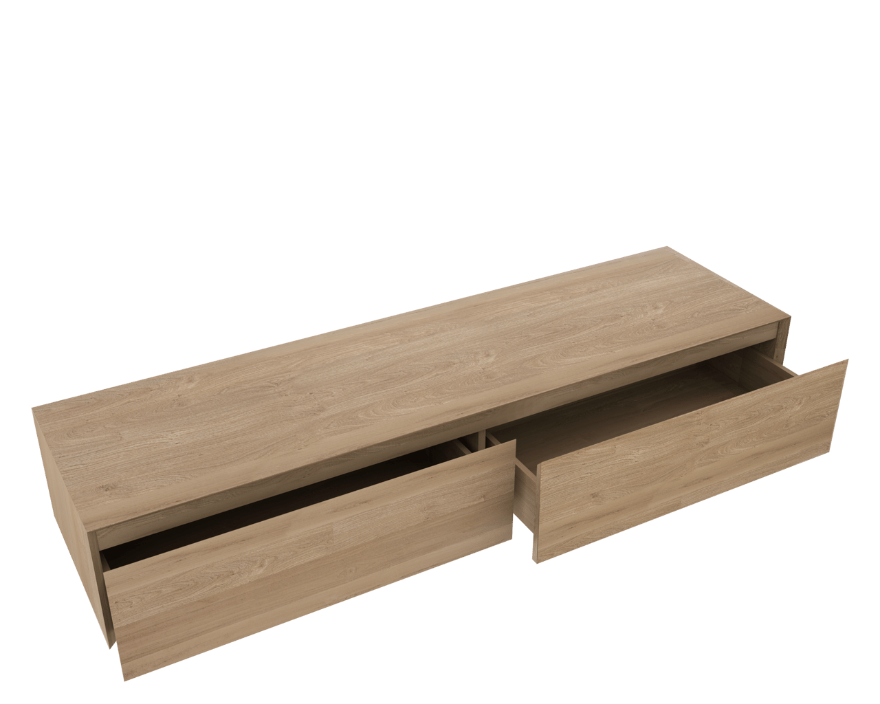 Balmani Mitra Elements zwevende wastafelonderkast 180 x 50 cm natuur eik 2 lades