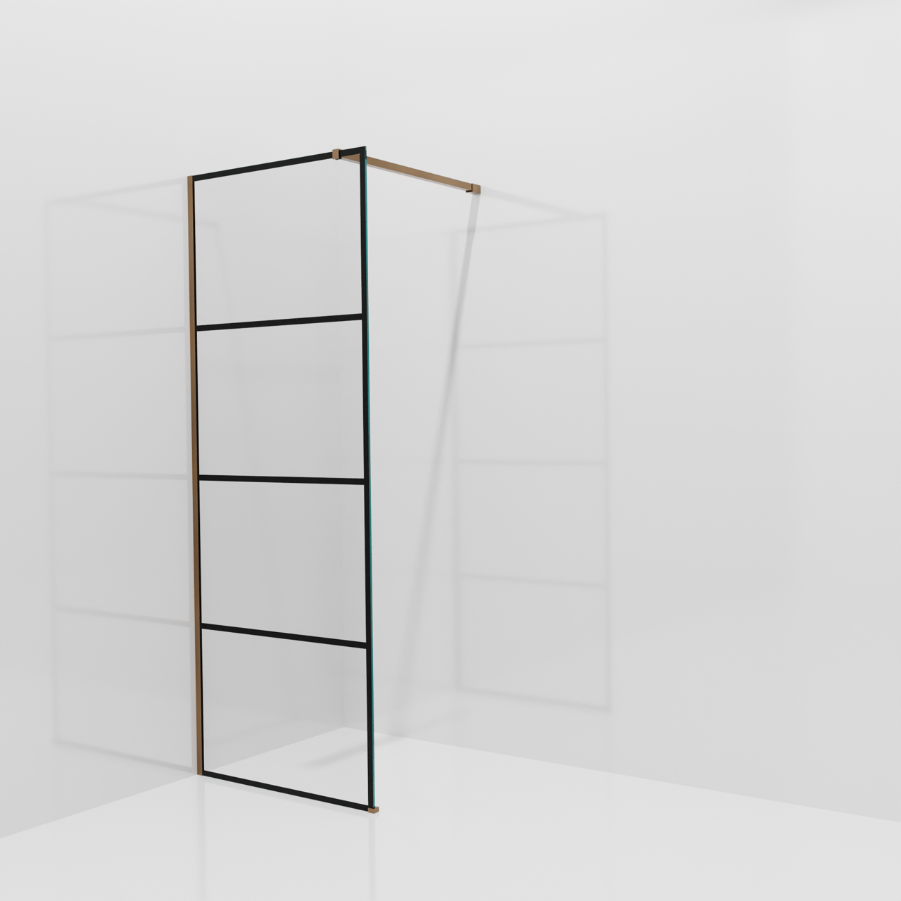 Balmani Modular inloopdouche: 80 x 200 cm, Lined met coating, Brushed Rosegold profielen