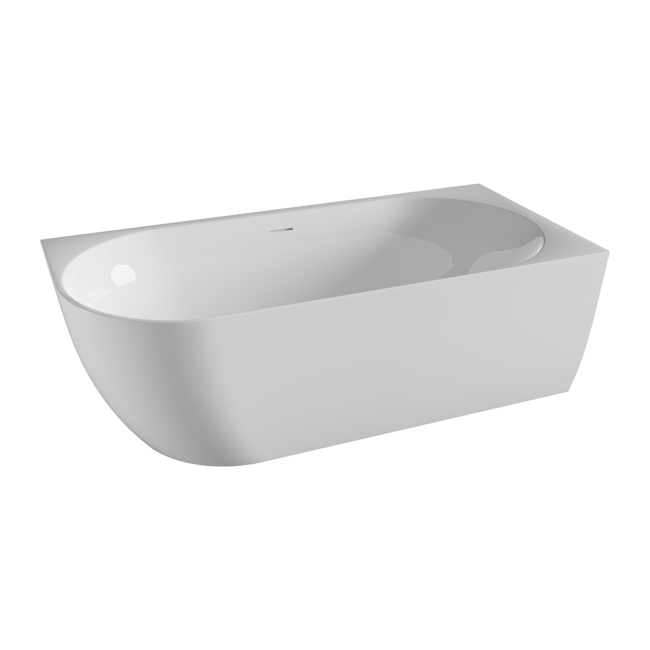 Luca Varess Otello baignoire d'angle droite duo 180 x 85 cm acrylique Blanc Brillant, bonde incluse