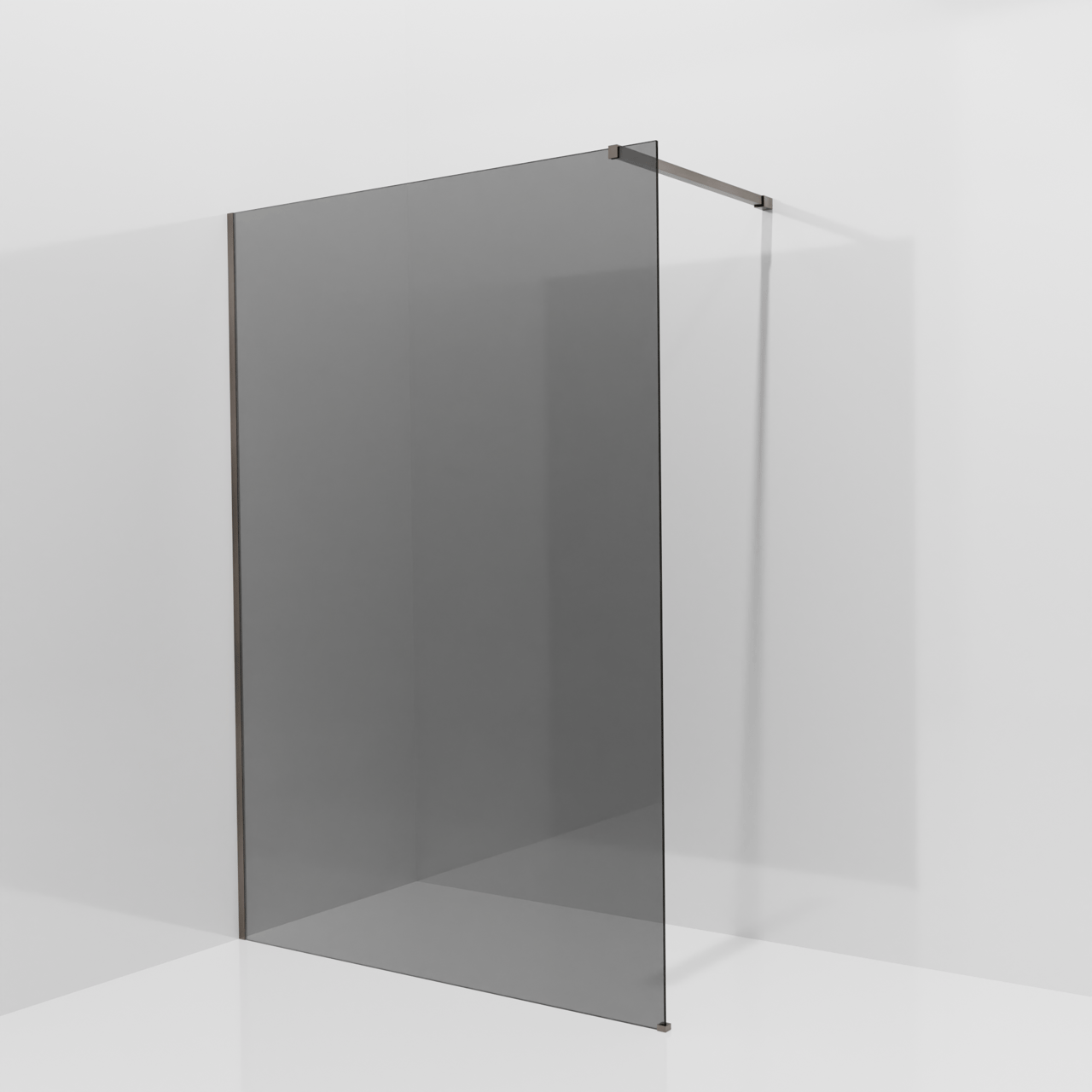 Balmani Modular Walk-In Dusche: 140 x 200 cm, Rauchglas, Profil Brushed GunMetal
