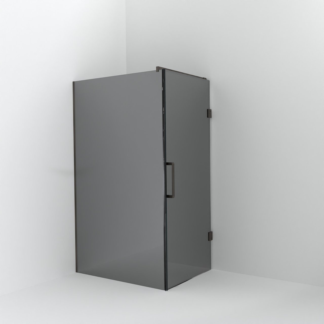 Balmani Modular douche à l'italienne avec porte: 120 x 200 cm avec porte 90 cm, Miroir Reflex, Profil Brushed GunMetal