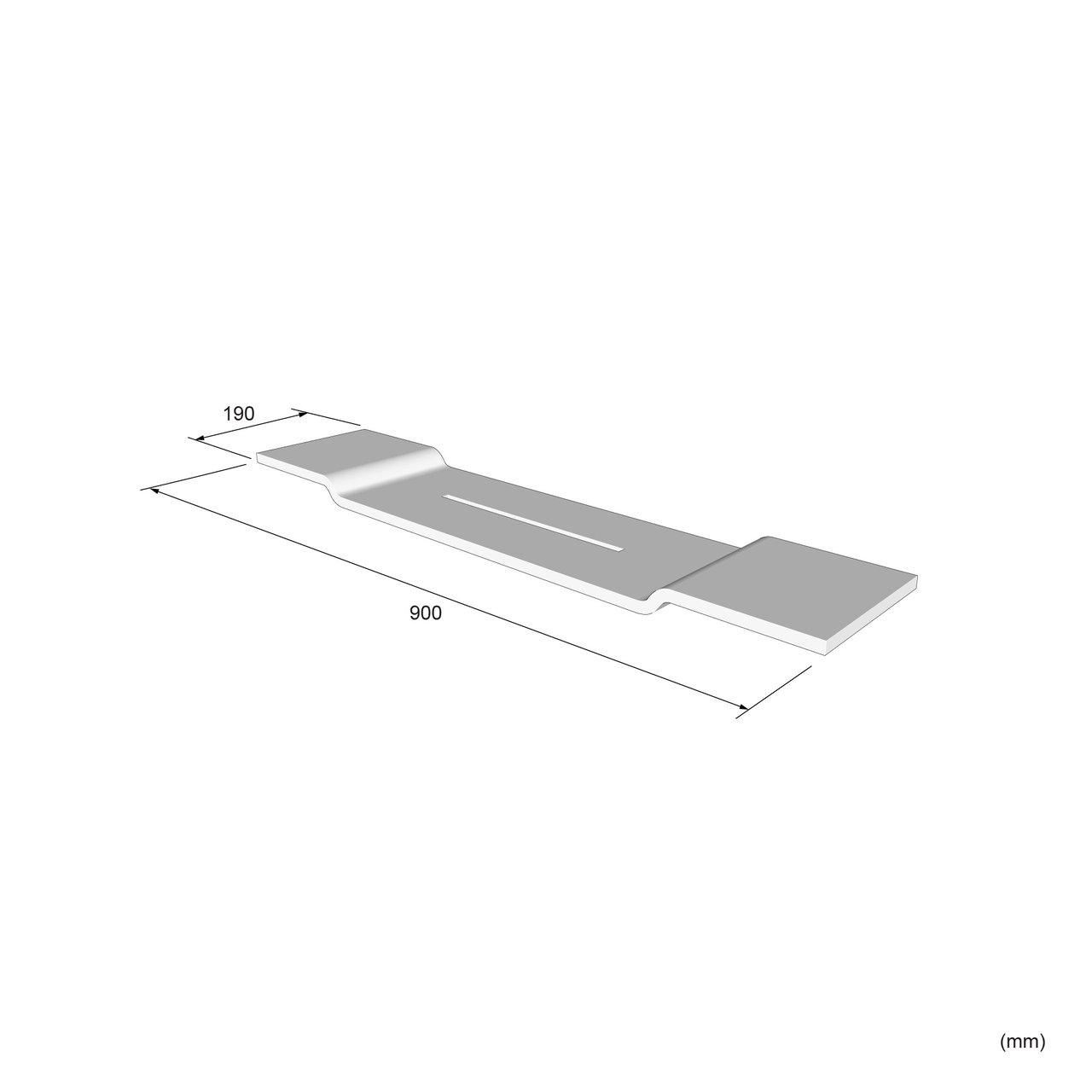 Balmani Rila Wannenbrett Solid Surface weiß matt 90 x 19 x 2 cm