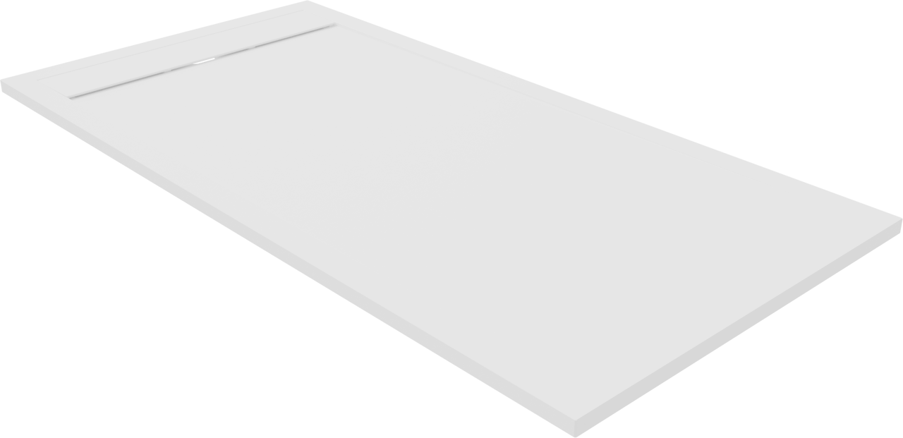 Luca Varess Dandy douchebak 180 x 90 cm composietmarmer mat wit rock structuur