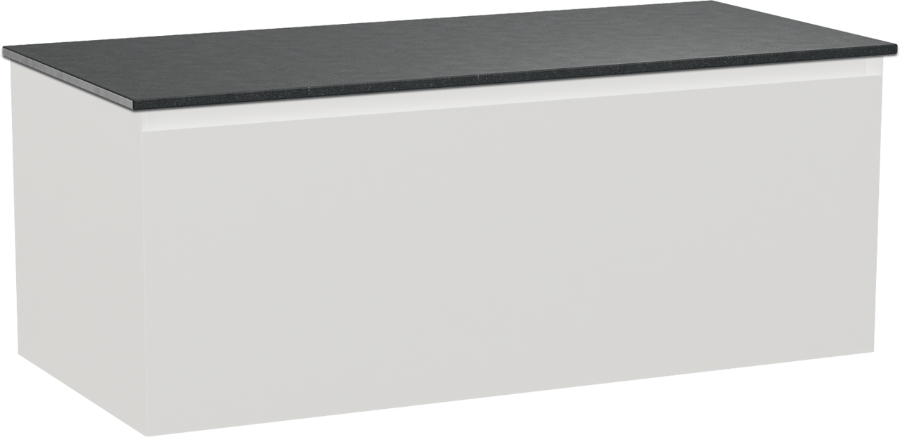 Balmani Idra by Mitra meuble salle de bains suspendu 120 x 55 cm blanc mat avec Stretto tablette simple en granit noir
